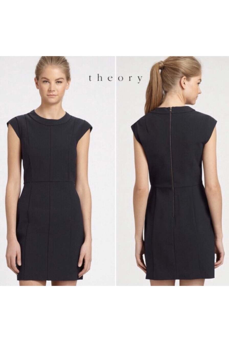Theory Orinthia Formulated Charcoal blue/Navy Women's Sz 2 Sheath Mini Dress